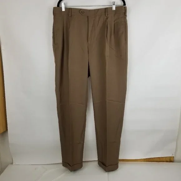 David leadbetter traditional outlet fit pleated golf pants